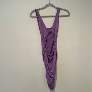 Purple bodycon dress with cut outs